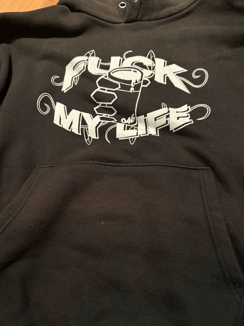 FUCK MY LIFE グラフィックパーカー ブラック mサイズ