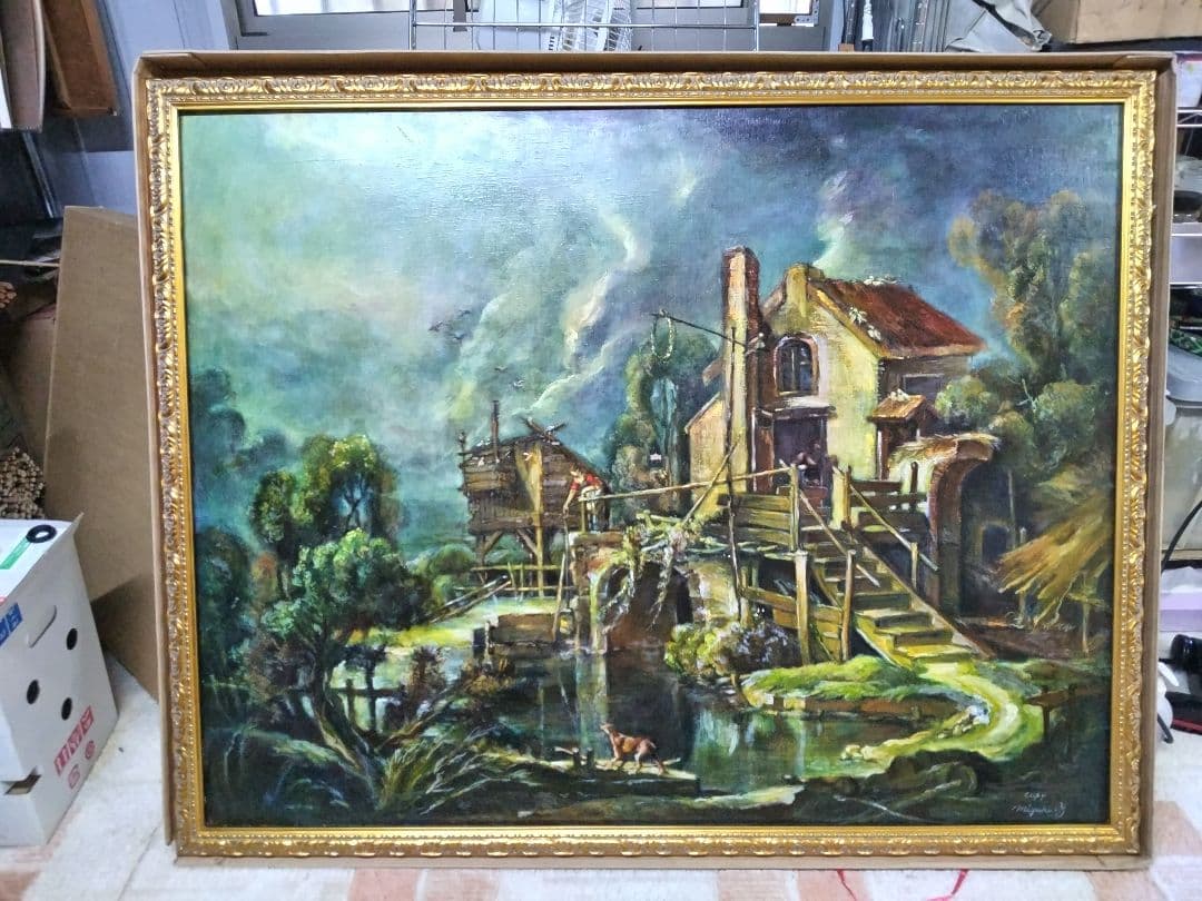 イギリスの田舎街 F10 風景画 油彩画 oil painting art