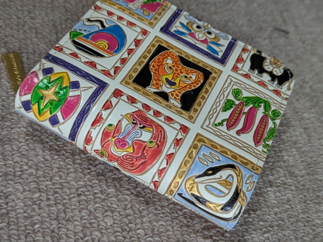 文庫屋大関　二つ折りファスナーミニ財布　アフリカ