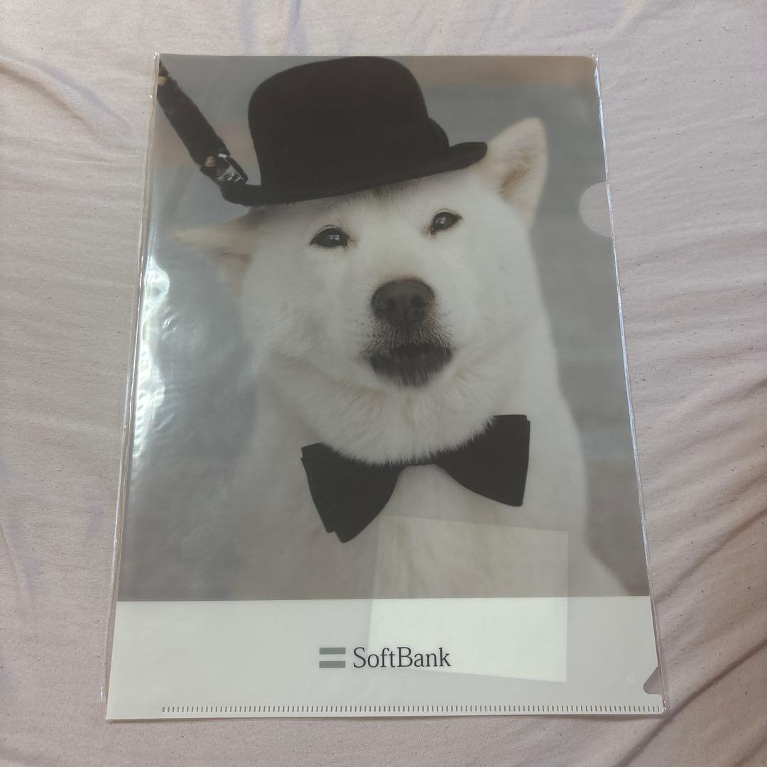 SoftBank 白い犬 A4クリアファイル Softbank - お父さん犬 クリア