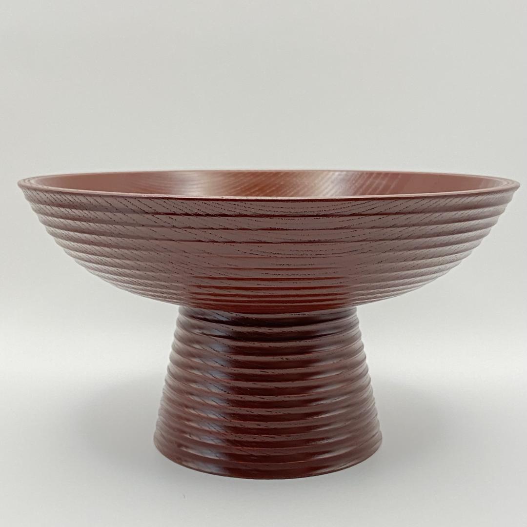 高杯 松葉松の子蒔絵 碌々斎好　吉田華正　共箱入　茶道具　菓子器　漆器