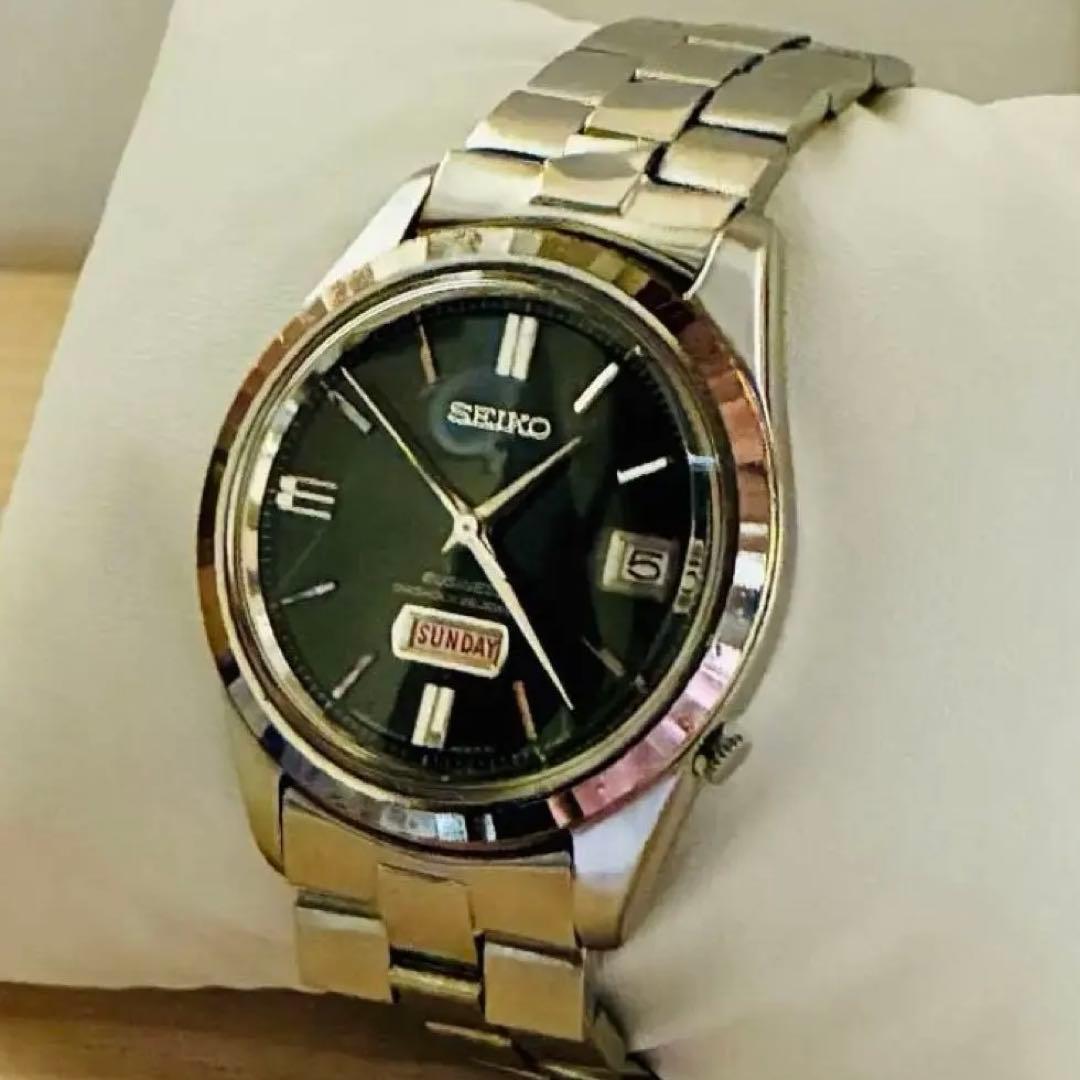 美品希少セイコーマチック1967年オリジナルブラックダイヤル&ステンレスベルト