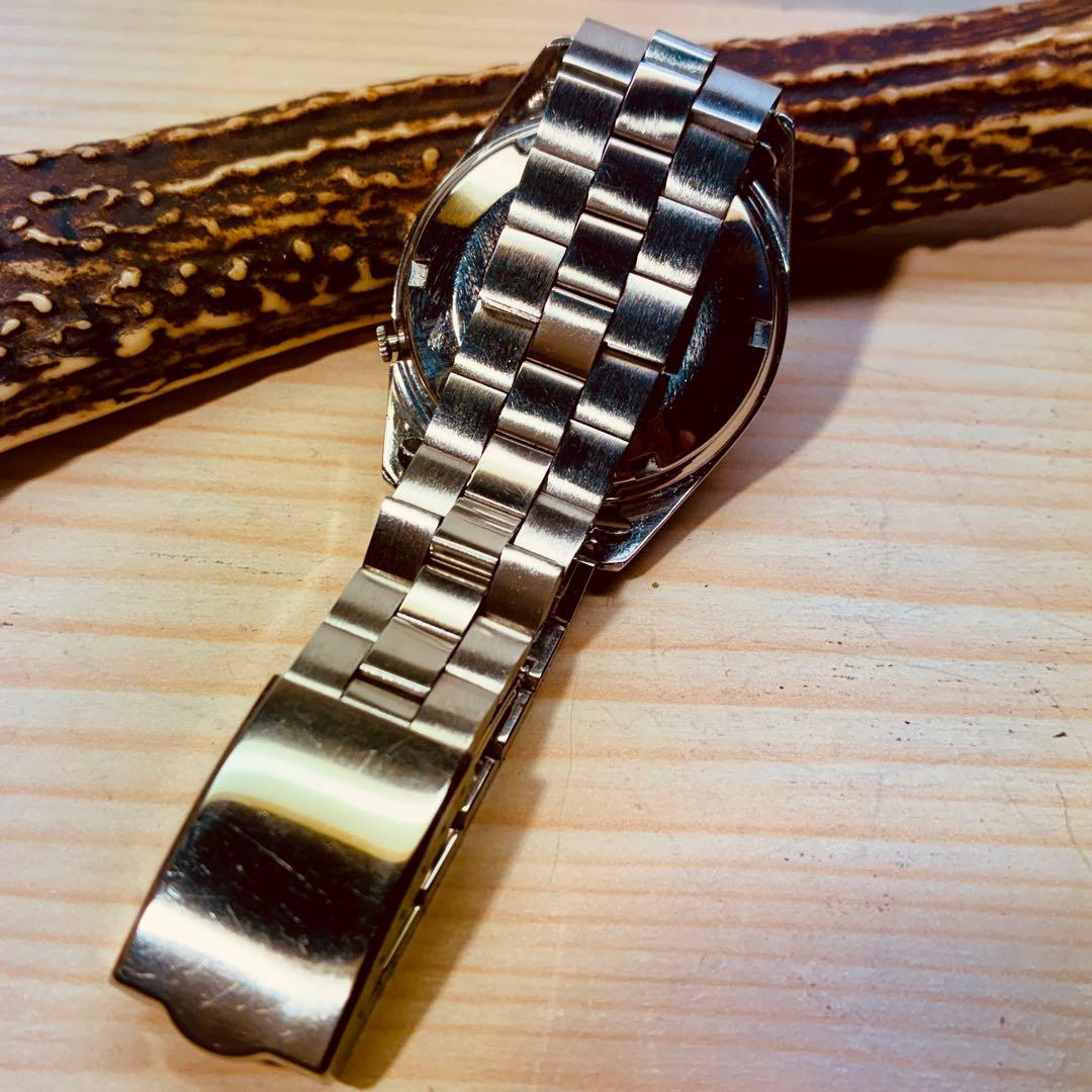 美品希少セイコーマチック1967年オリジナルブラックダイヤル&ステンレスベルト