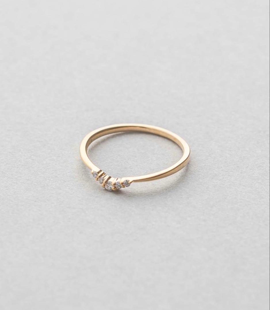 【ete】　K10YG ダイヤモンド　ピンキーリング　3号