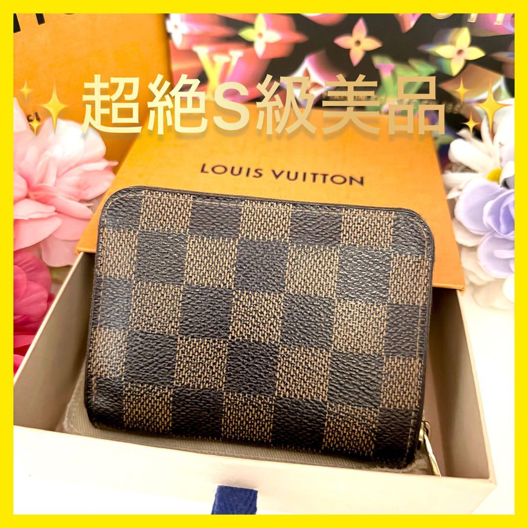 ルイヴィトン　パース　ラウンドファスナー　ダミエ　ブラウン　茶色　小銭入れ