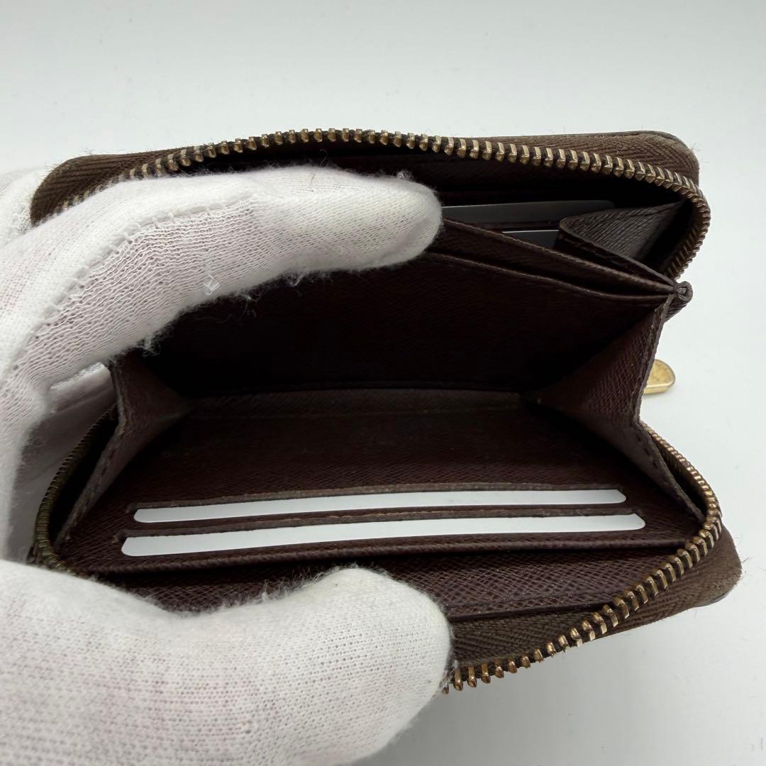ルイヴィトン　パース　ラウンドファスナー　ダミエ　ブラウン　茶色　小銭入れ