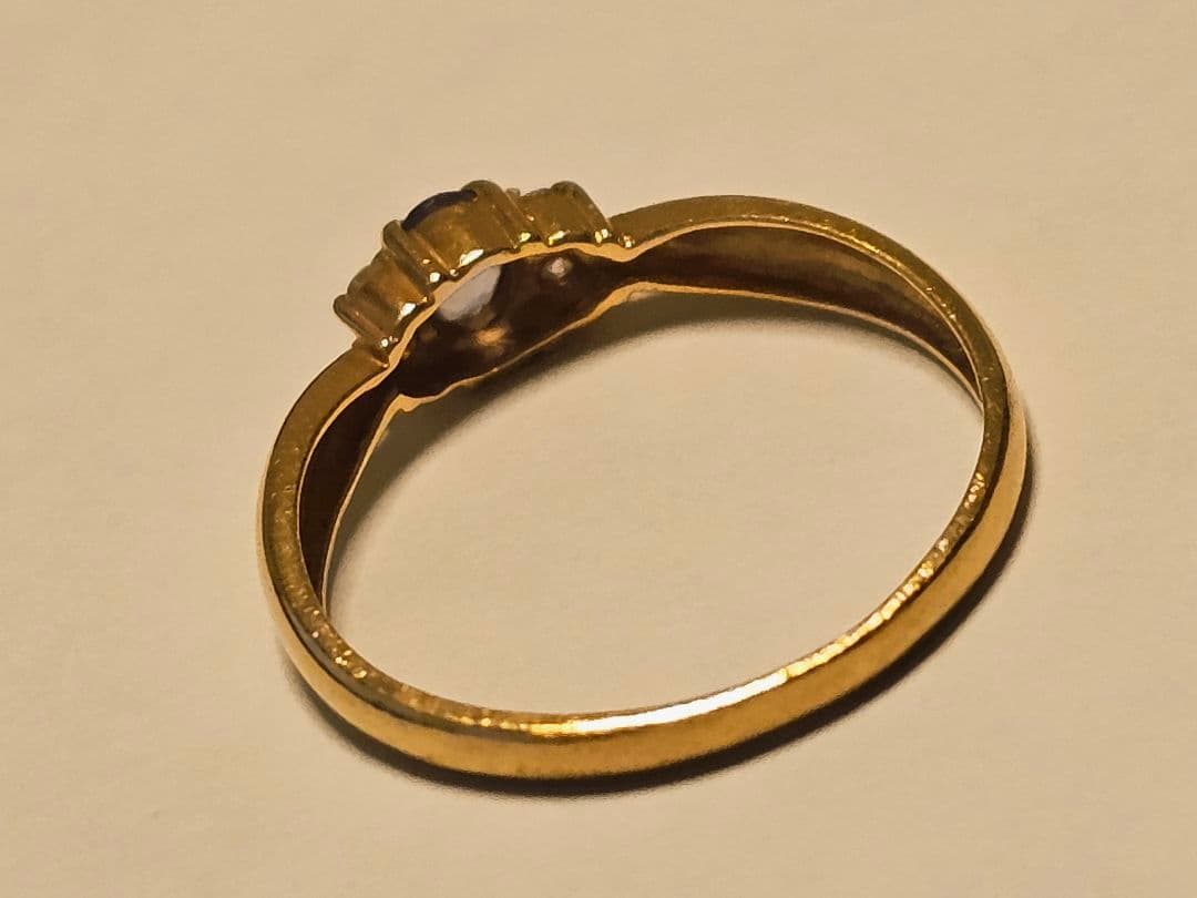 K18ゴールド サファイア ダイヤモンドリング