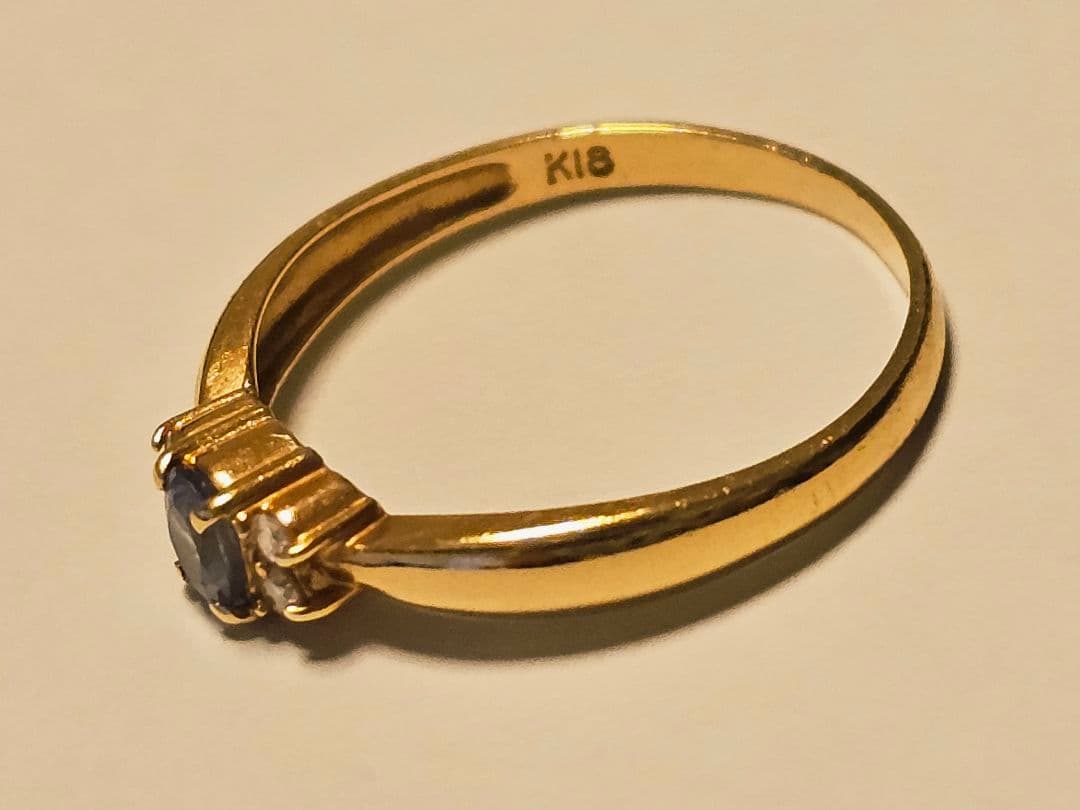 K18ゴールド サファイア ダイヤモンドリング