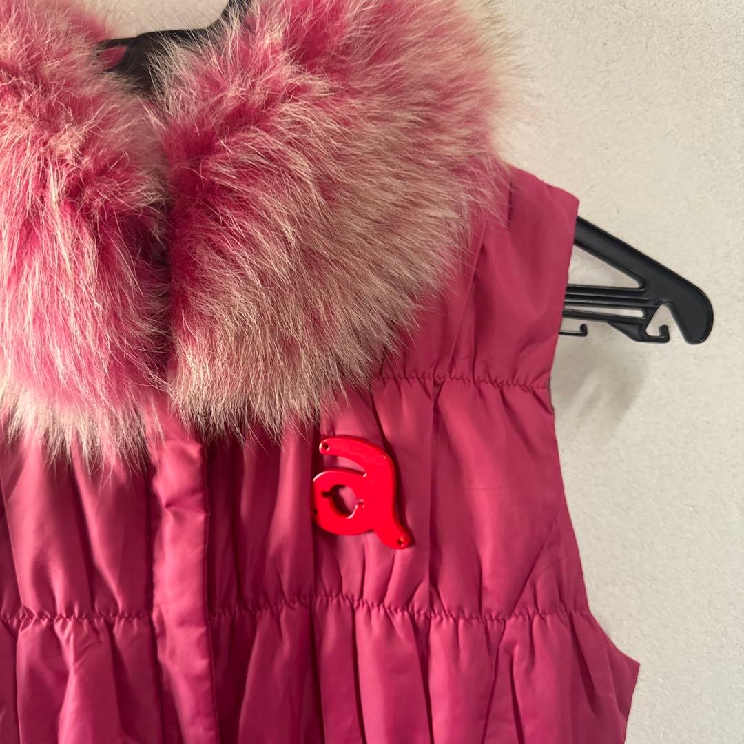 ファー付きピンクダウンベスト　アルチビオ　サイズ36