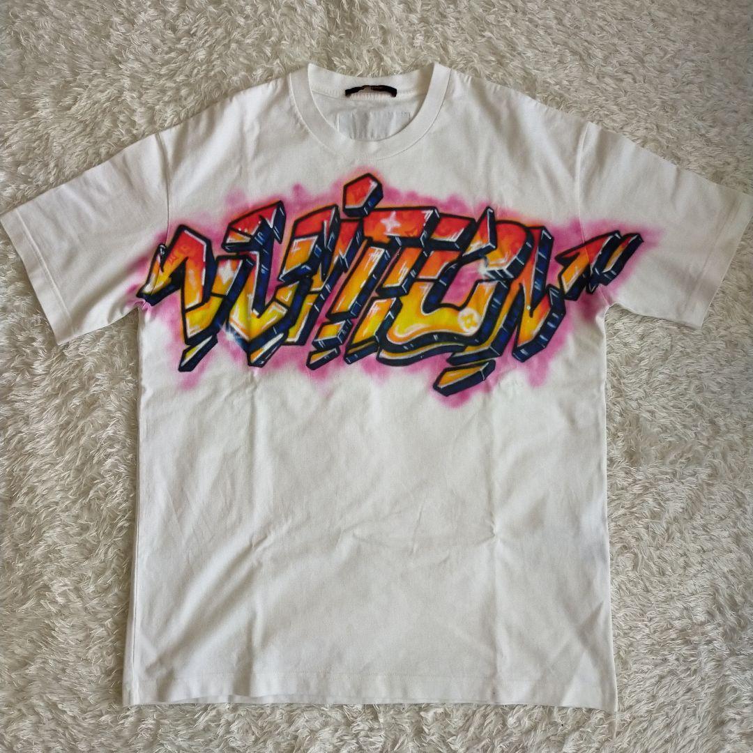 Lサイズ】ルイヴィトン 22SS グラフィット ロゴプリントクルーネック 半袖