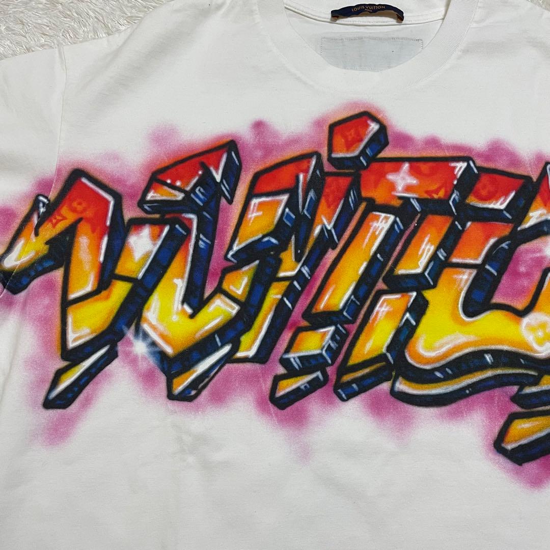 Lサイズ】ルイヴィトン 22SS グラフィット ロゴプリントクルーネック 半袖