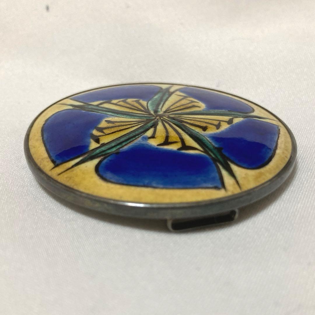 帯留め 人間国宝【富本憲吉】陶芸 色絵五弁花模様 色絵磁器 文化勲章