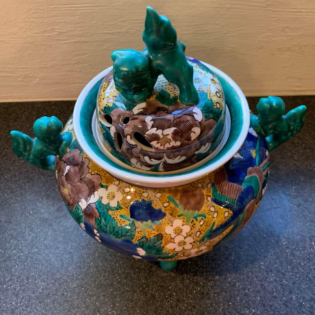 【美品】九谷焼　大香炉　玉竜造　日本伝統工芸品