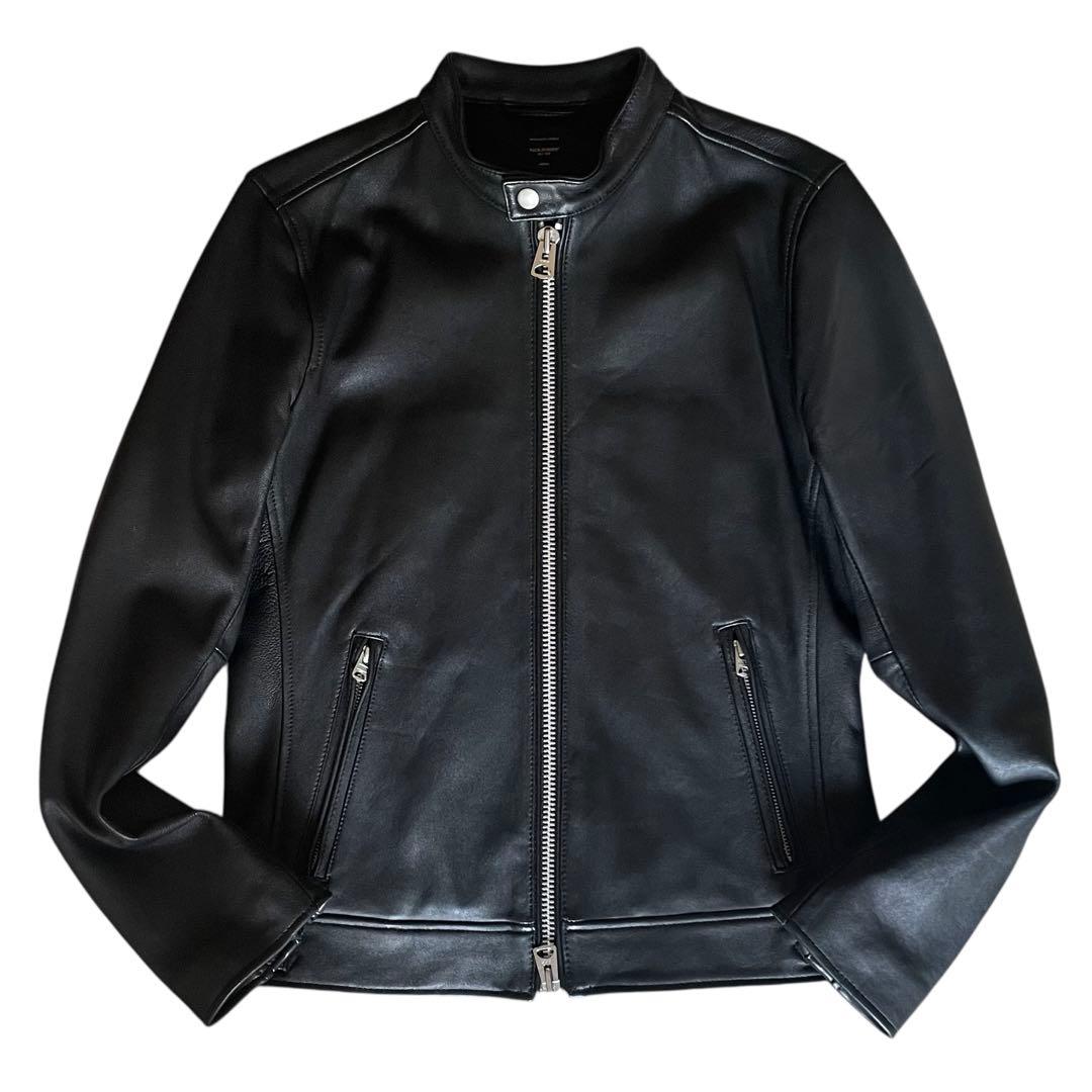 BACK NUMBER 羊革 ライダースジャケット ブラック Mサイズ メンズ