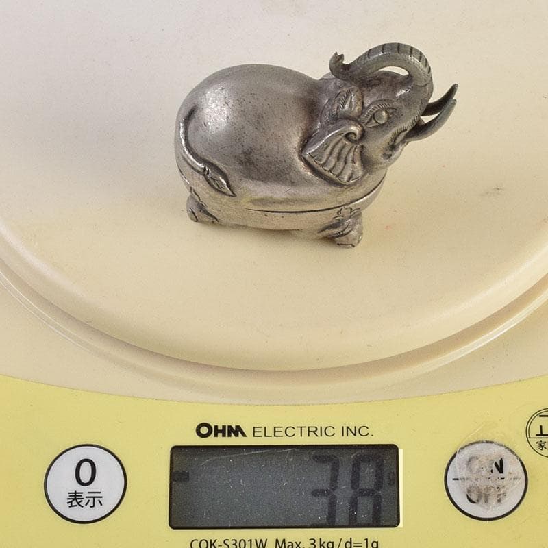 中国　古銅　象摘三つ足香炉　T90刻印　象香炉　二点まとめて　U　R9396