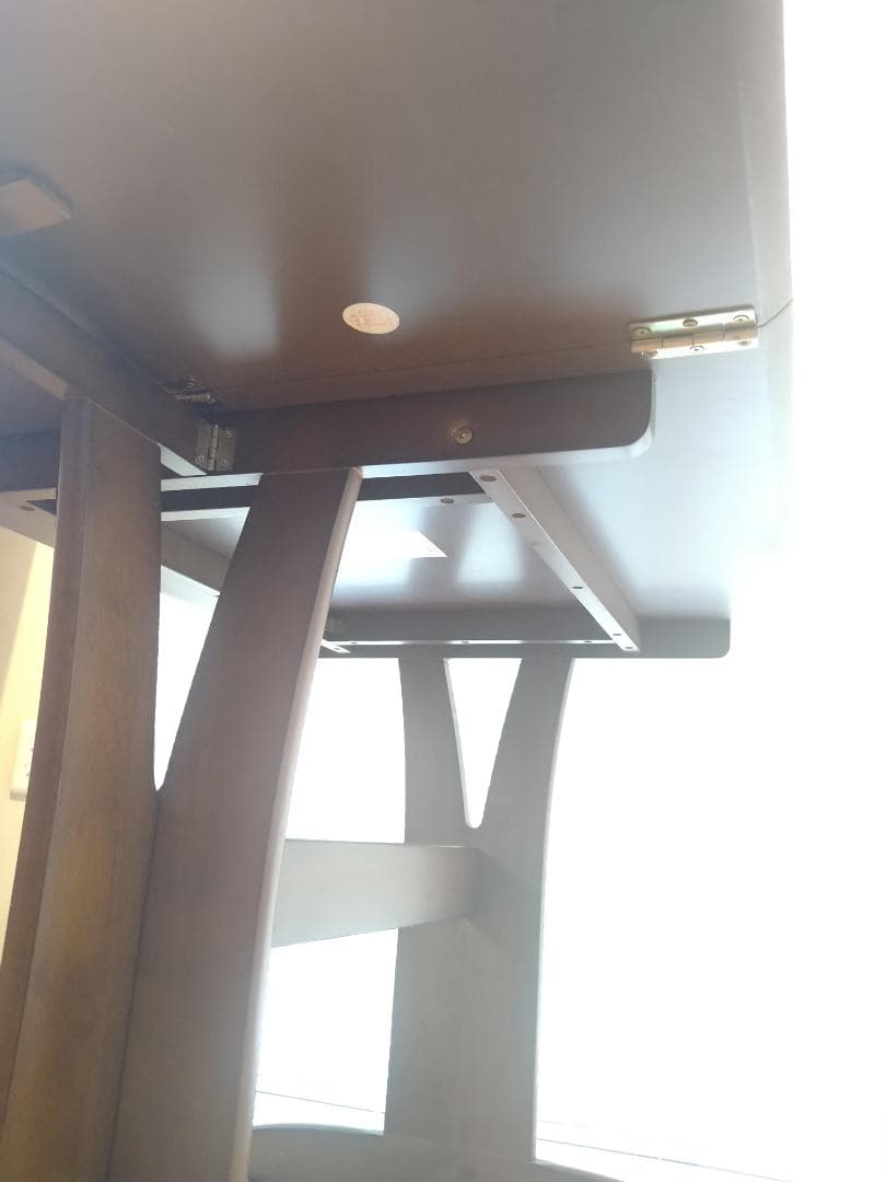 折りたたみ式ダイニングテーブル ダークブラウン USED