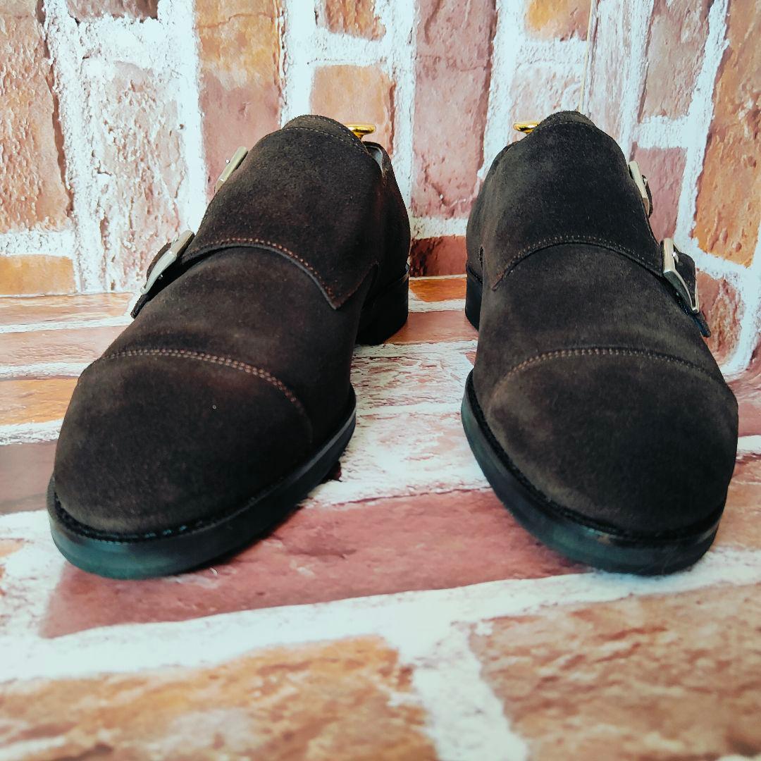 【未使用級】三陽山長（7） モンク スエード　ストレートチップ　タブル