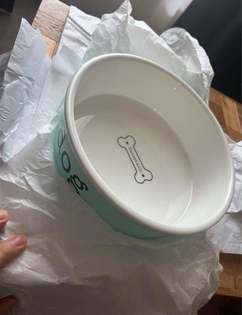 ティファニー ドッグ ボウル ボーンチャイナ フードボウル 餌入れ