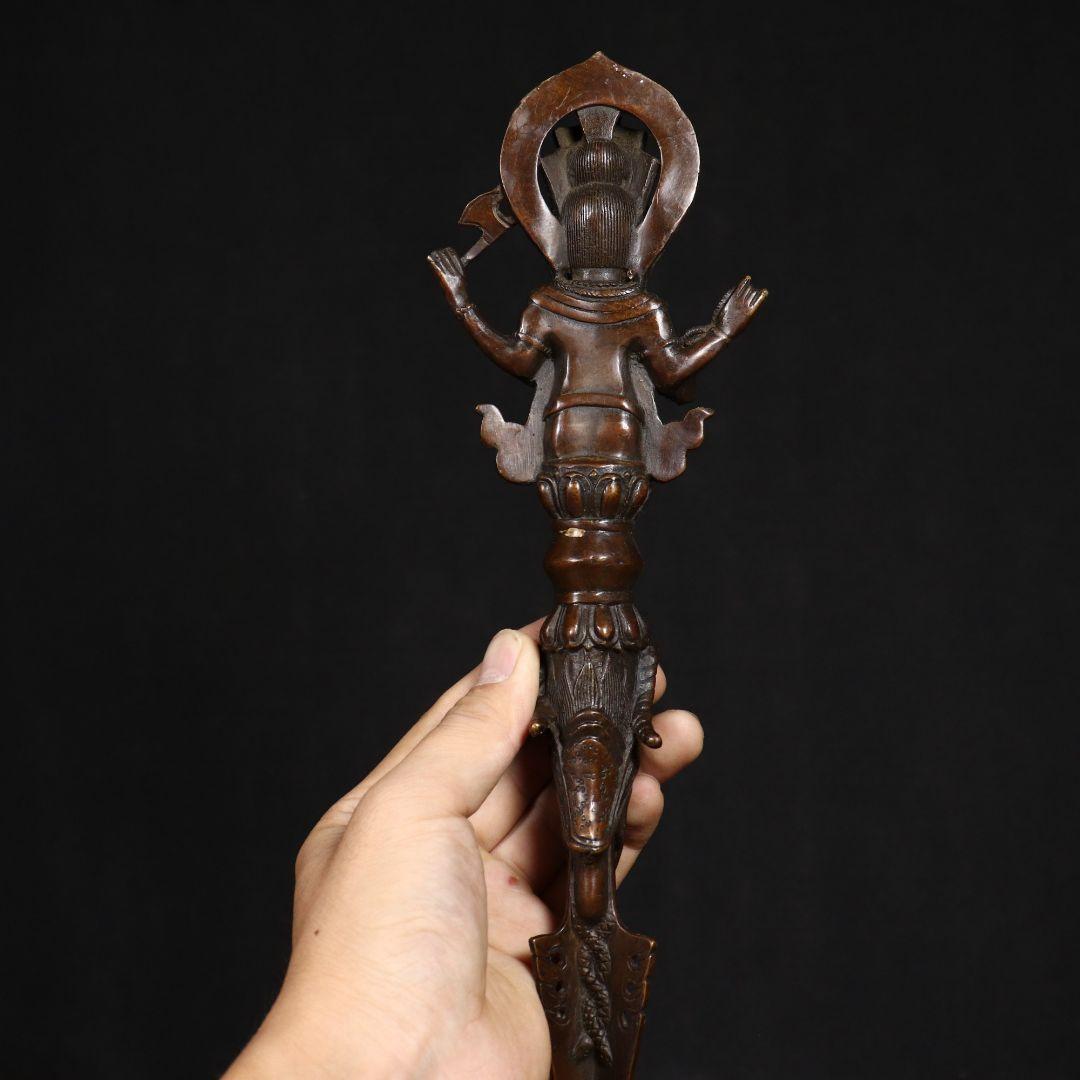 銅製 法器 象鼻金剛降魔杵 招財 辟邪 開運 装飾品 工芸品 置物