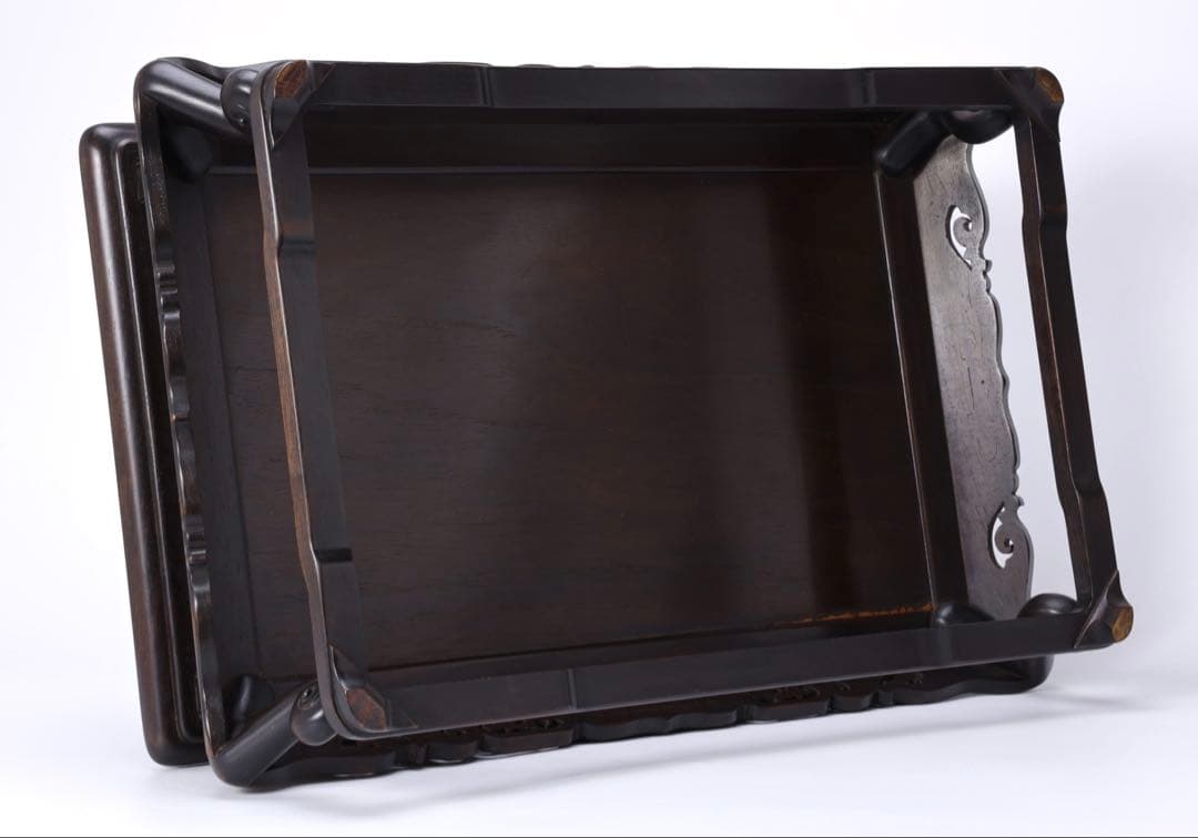 時代物 唐木製 飾台 長方卓 高さ19cm 香炉台 花台 盆栽台