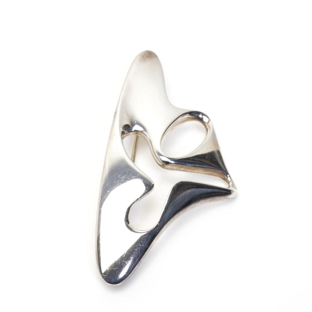 クリーニング済】ジョージジェンセン シルバー925 三角形 ブローチ ロゴ