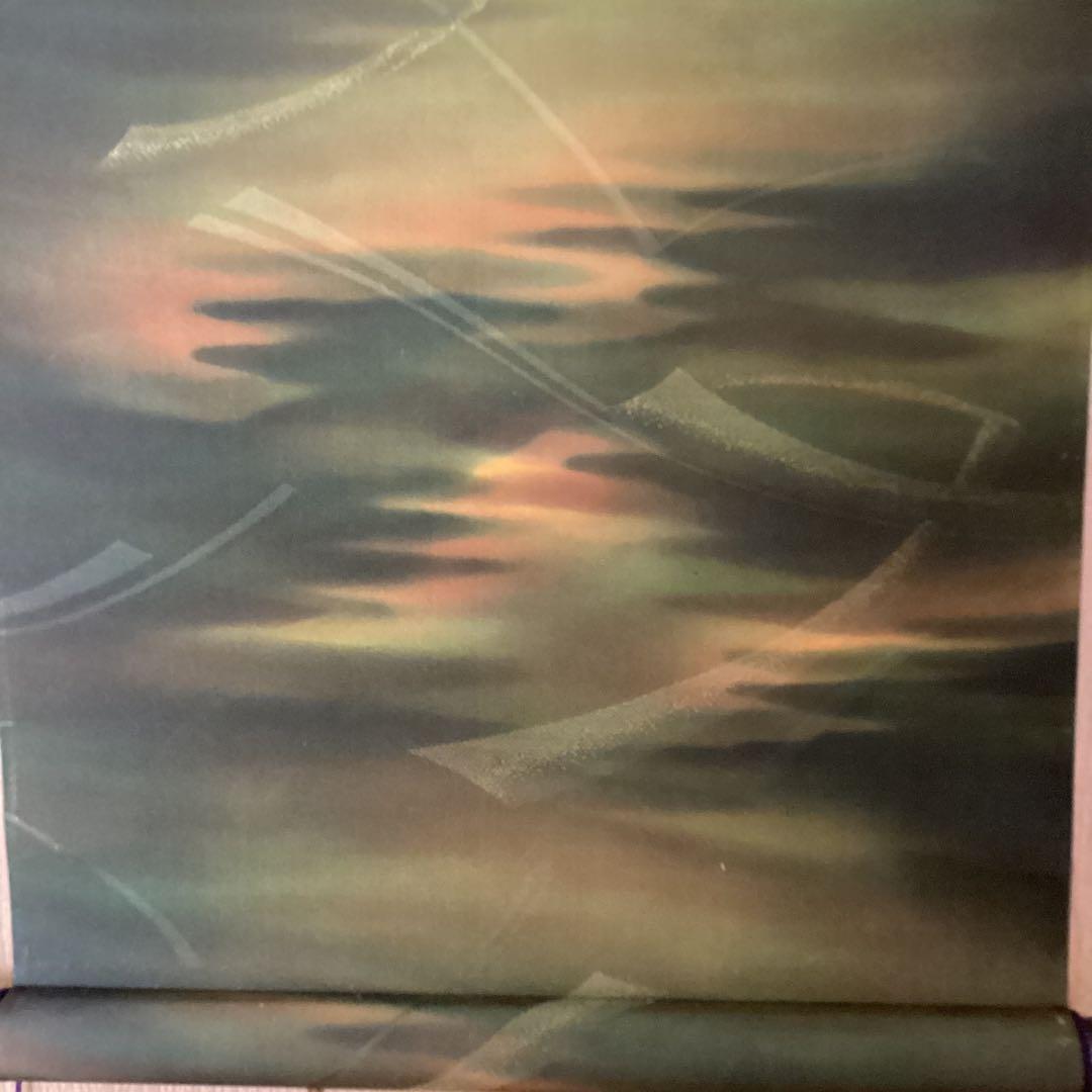 川端龍子　絹本彩色画　《　蛤と菫之図　》　豪華緞子使用表具　肉筆　模写　114