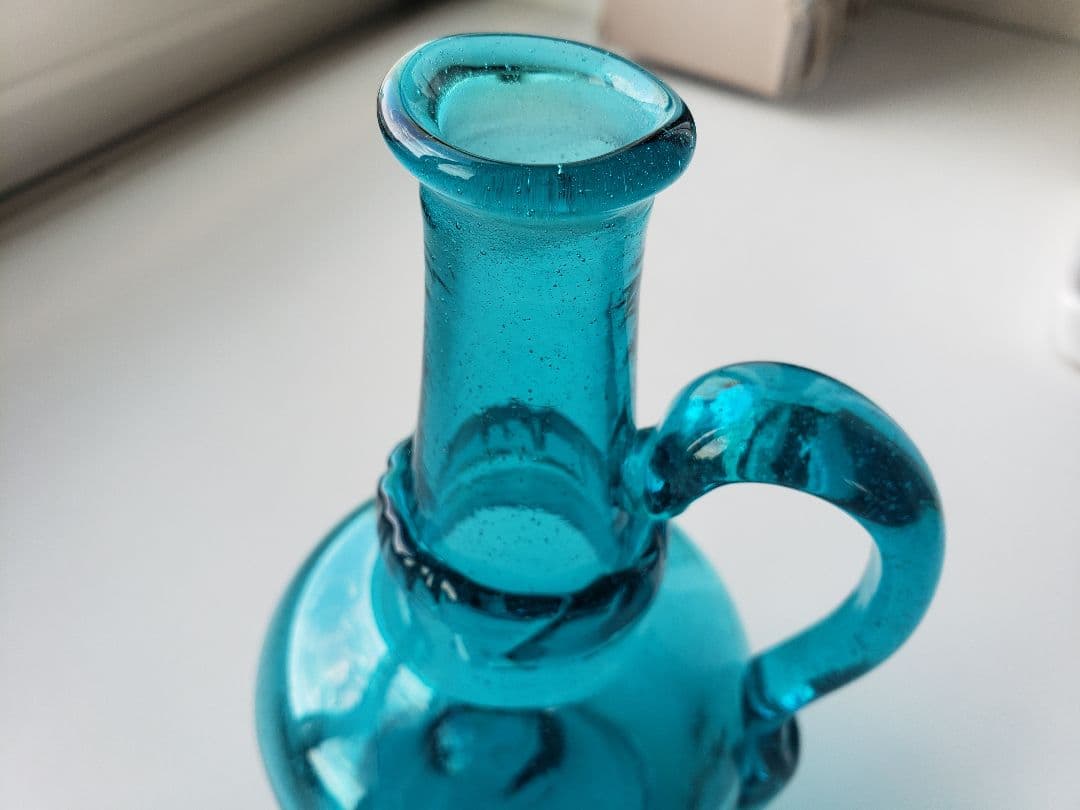 倉敷ガラス 小谷眞三 底上丸胴瓶 検)小谷ブルー 小谷真三