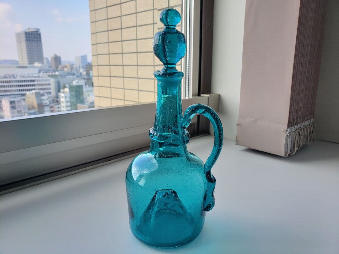 倉敷ガラス 小谷眞三 底上丸胴瓶 検)小谷ブルー 小谷真三