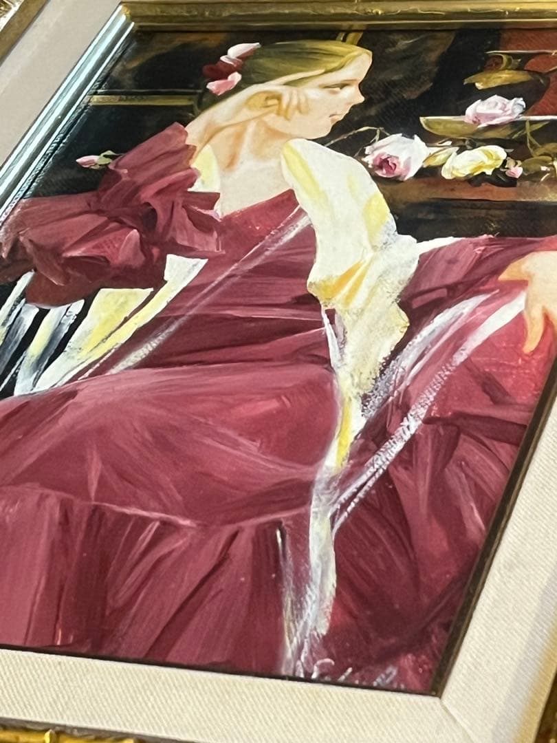 真作 巨匠 斉藤三郎 「少女エレナ」 油彩画 裏書あり