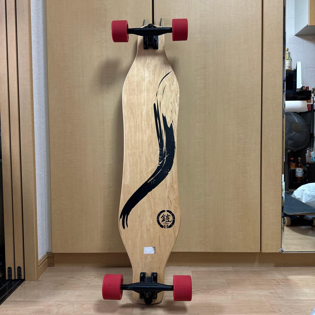 YOROI SKATEBOARD 木目調デッキ 赤ウィール