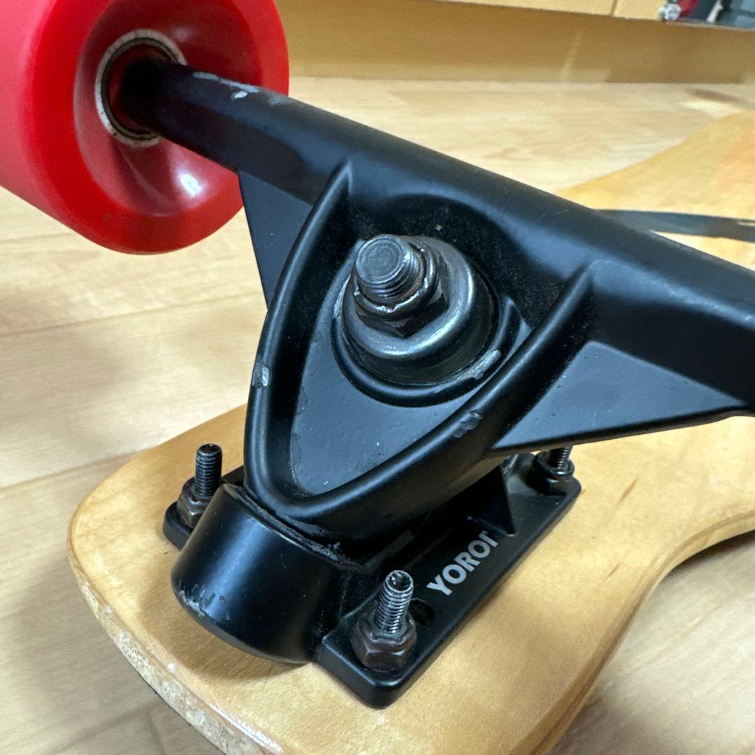 YOROI SKATEBOARD 木目調デッキ 赤ウィール