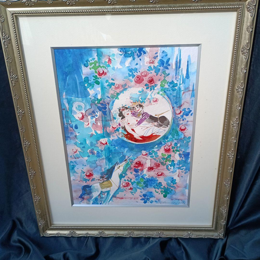 マイセン絵師の代表格、ハインツ ヴェルナー「スリーピングビューティー」水彩本物 マイセン絵師の代表格、ハインツ ヴェルナー「スリーピング