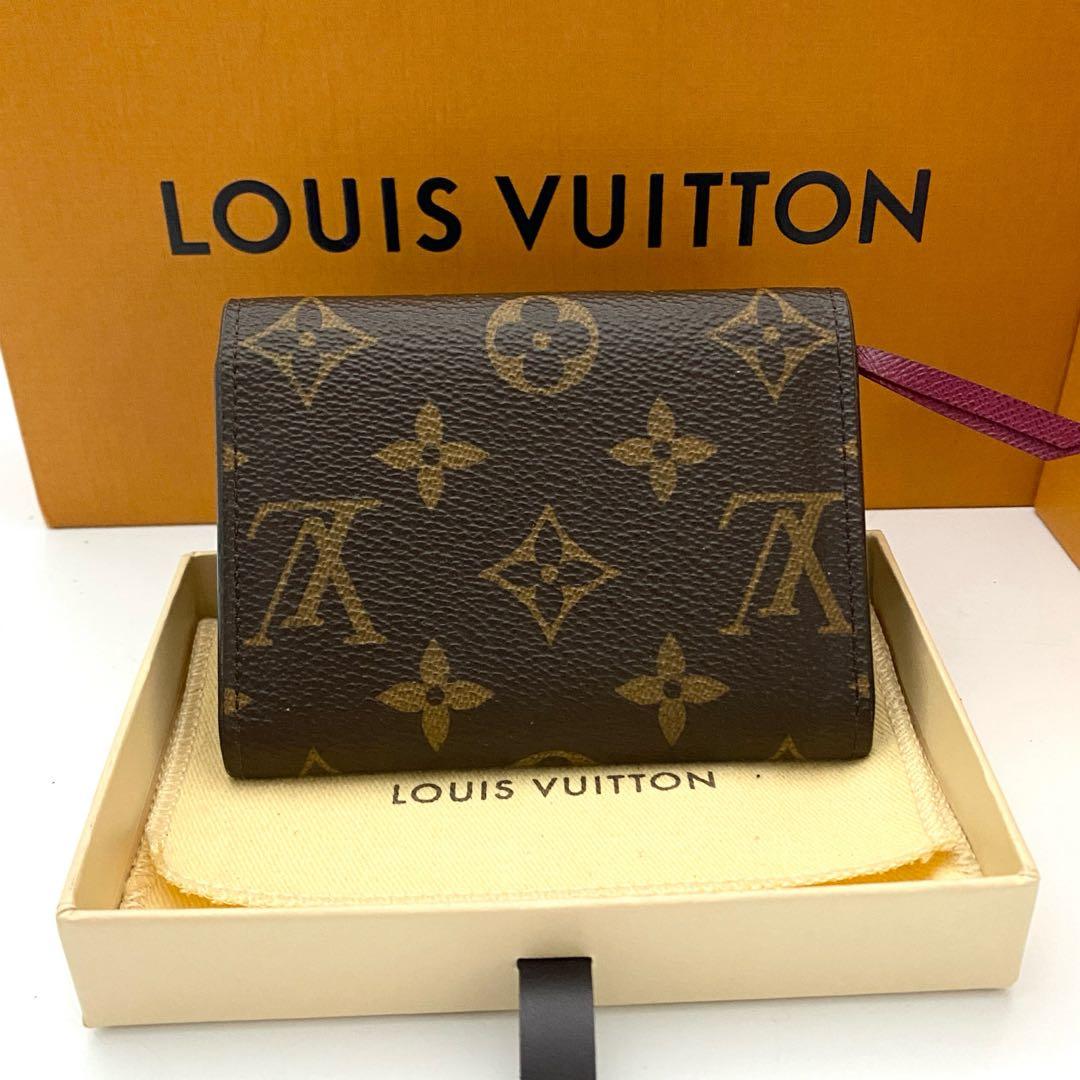 保管品　ルイヴィトン　モノグラム　ロザリ　フューシャ　ミニ財布　ケース