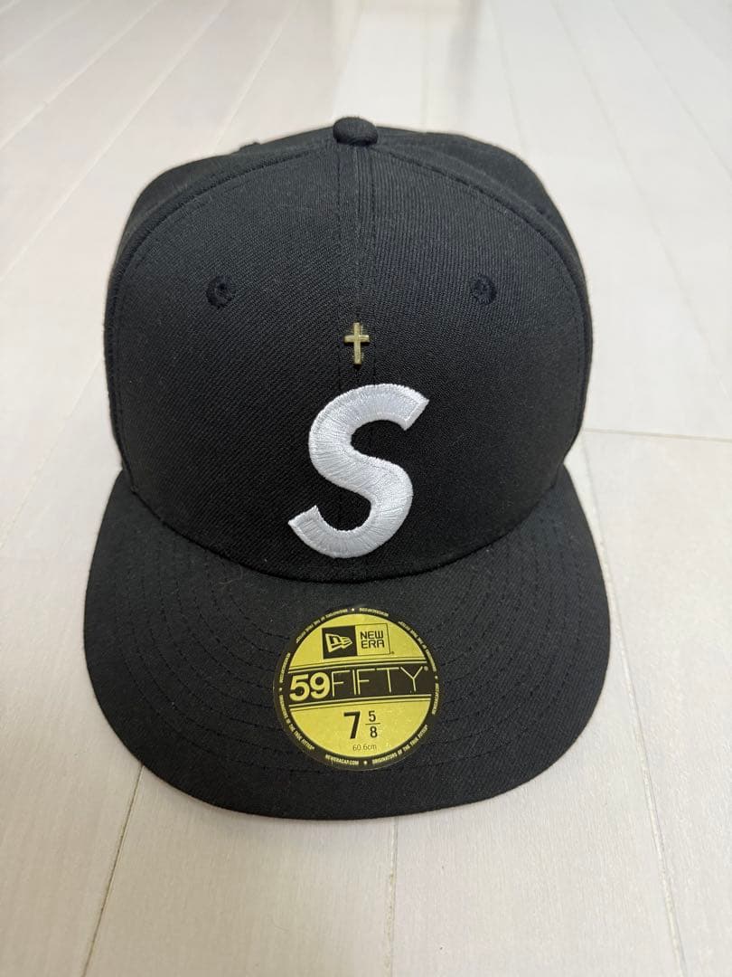 supreme New Era 59FIFTY ブラックキャップ 7 5/8