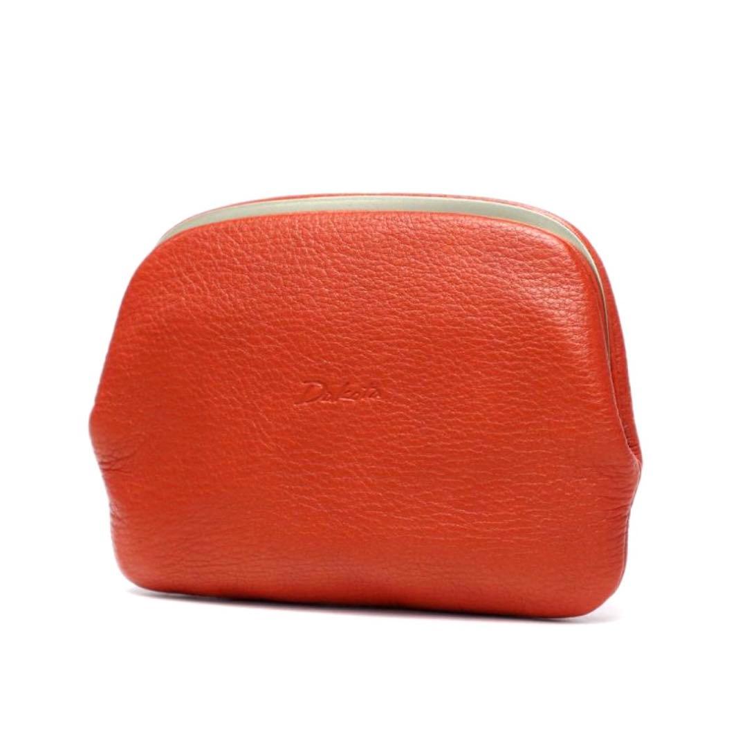 【新品同様】DAKOTA ダコタ グラツィア 天溝がま口 ケース オレンジ