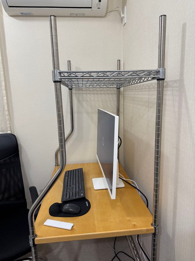 【お値下げ可】Erecta スチール製シェルフ キャスター付きパソコンデスク