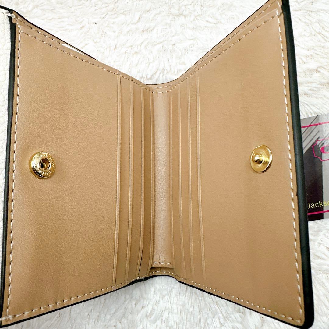 新品⭐️ 【COACH】 コーチ シグネチャー 二つ折り財布 ミニ財布 白×茶色