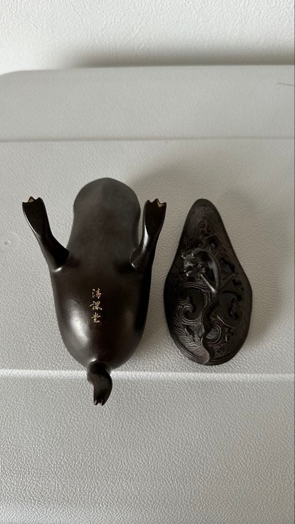 銅 香炉 三足の蛙