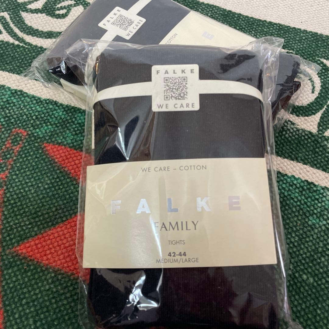 2足セット　FALKE ファミリータイツチャコールグレー（42-44 ）