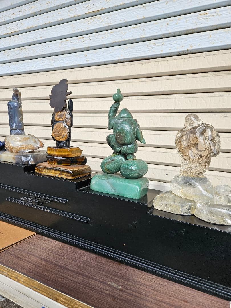 甲州水晶貴石細工 天然石の七福神 作家物 仏像 7体セット 希少 伝統