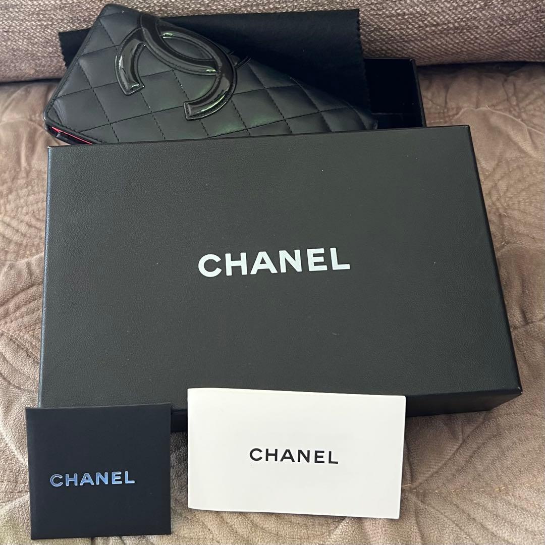 CHANEL カンボンライン ブラック 長財布 キルティング
