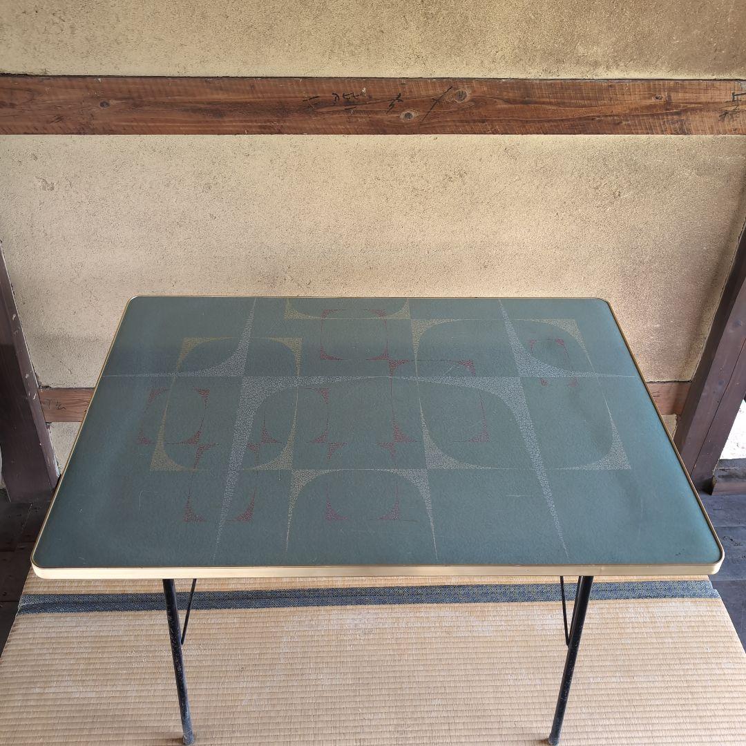 r*0様 昭和レトロ アイアン脚テーブル アンティーク 作業台 W1050