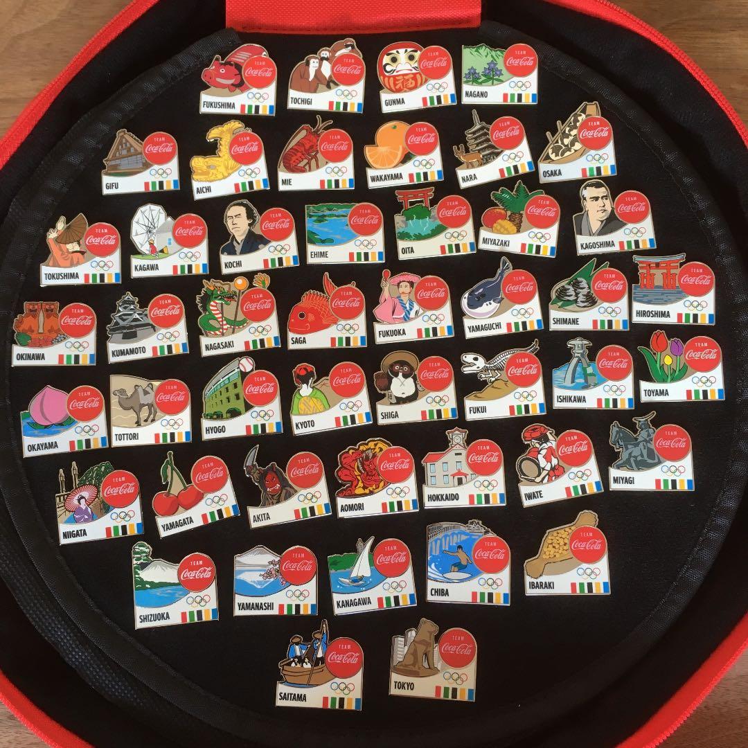 ストア コカコーラ オリンピック 47都道府県ピンバッジコンプリート