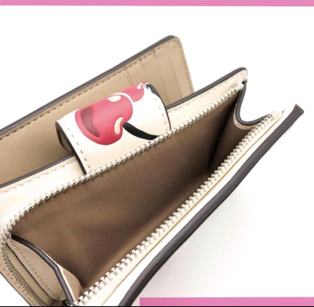 個数限定赤札 coachコーチストロベリープリントミディアム二つ折り財布