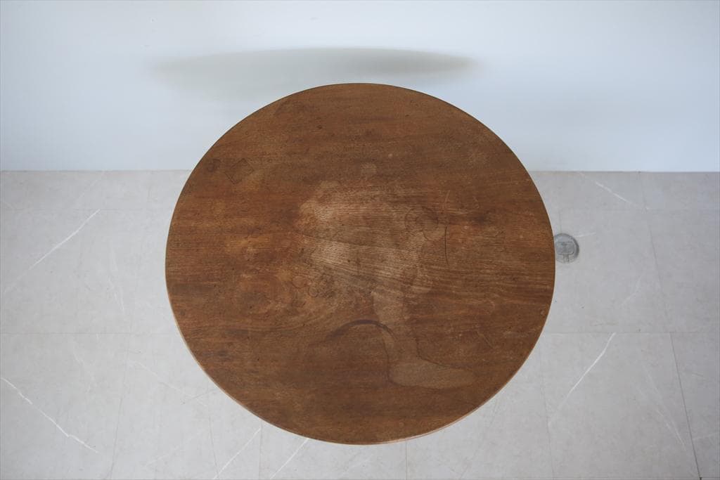 英国アンティーク木製チルトトップテーブル/折畳式机/サイドテーブル(89-44)