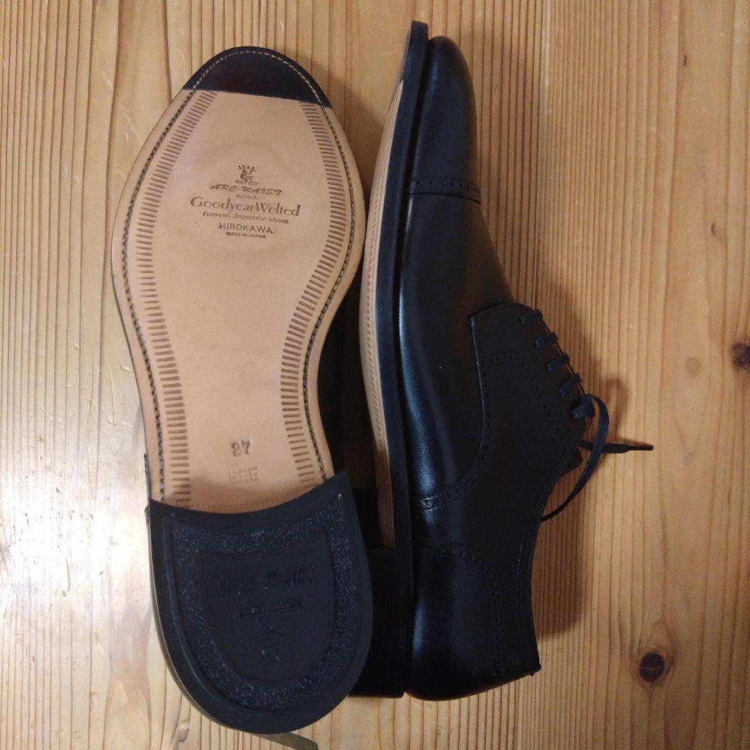 Hirokawa Shoes スコッチグレイン ブラックドレスシューズ