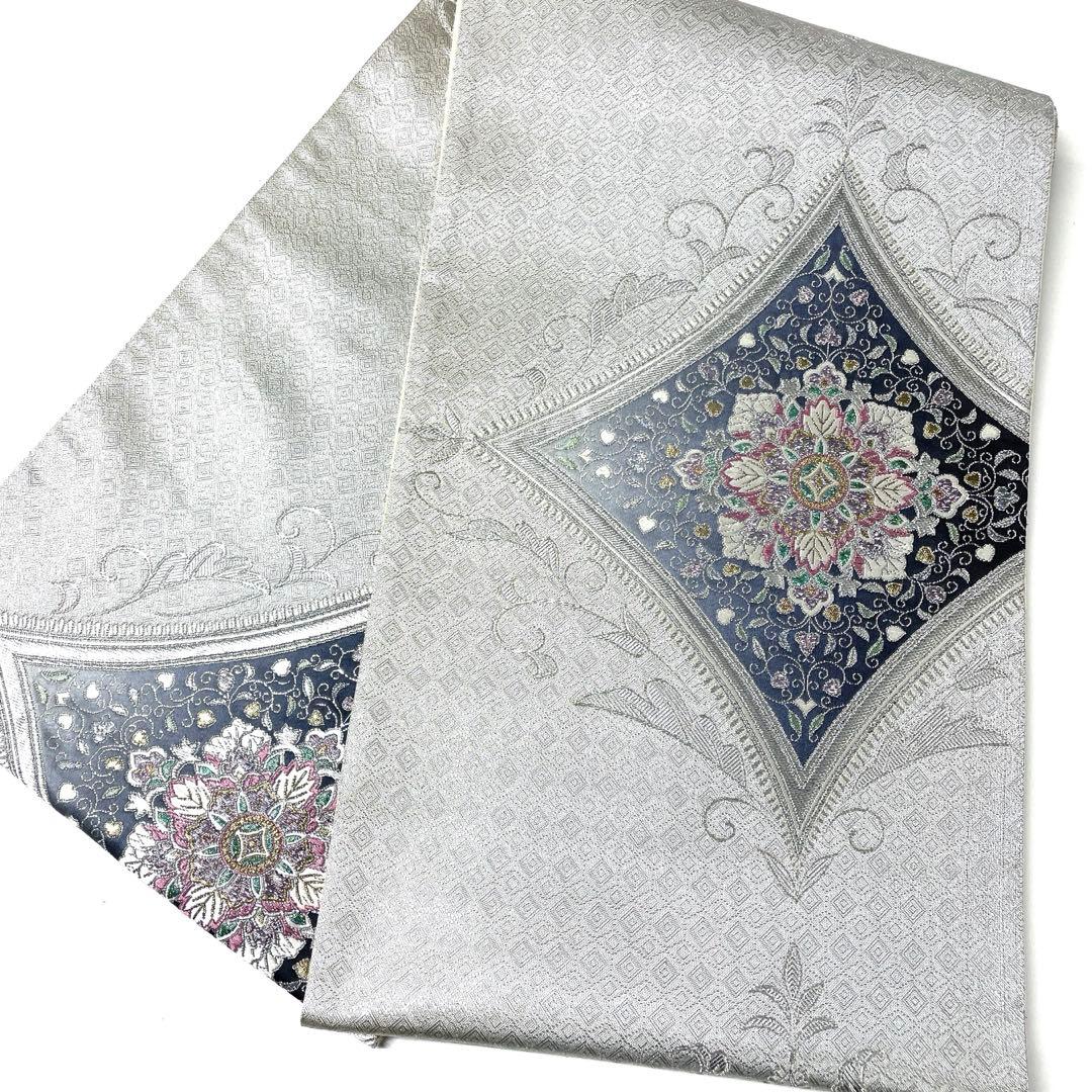 V1417 ○高級 正絹 唐織 六通 袋帯 華文 花文 - メルカリ