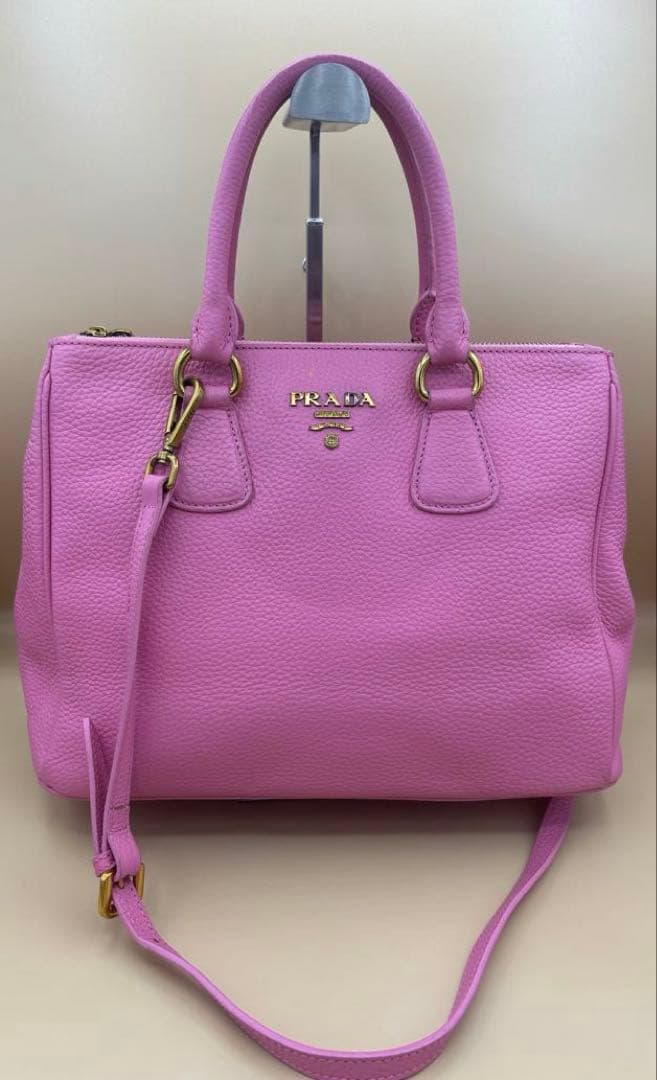 PRADA プラダ レザー ハンド ショルダー バッグ ピンク