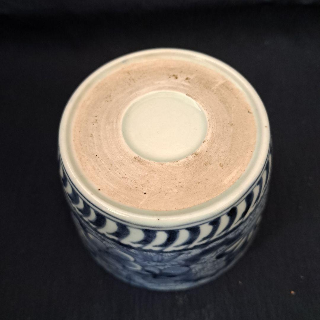 新春に 松竹梅のそば猪口！①」 古伊万里染付猪口(直径10cm) 骨董