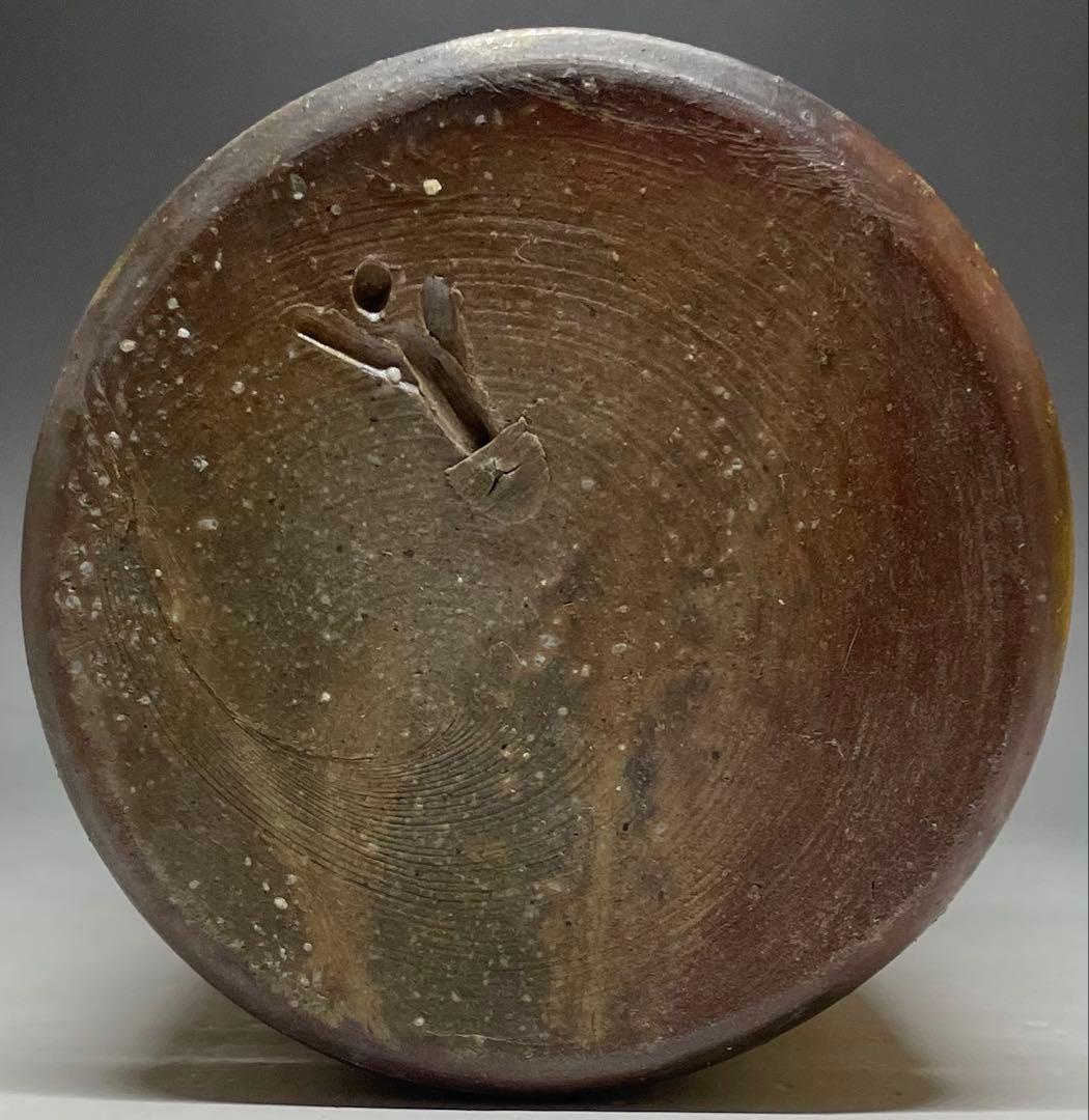 人間国宝 藤原雄 備前花入 耳付花入 備前焼 共箱 共布 栞